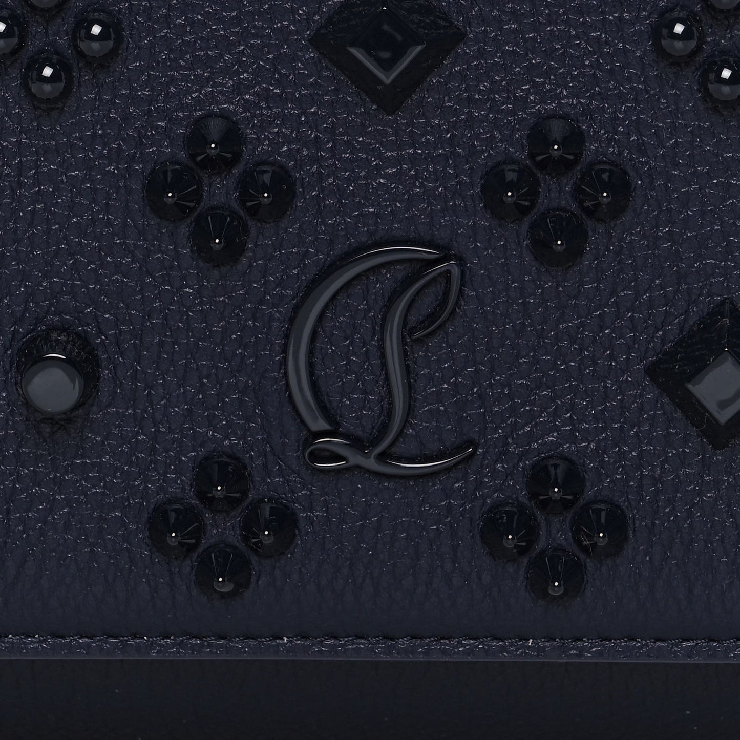 Calfskin Spikes Loubinthesky Paloma Clutch Navy