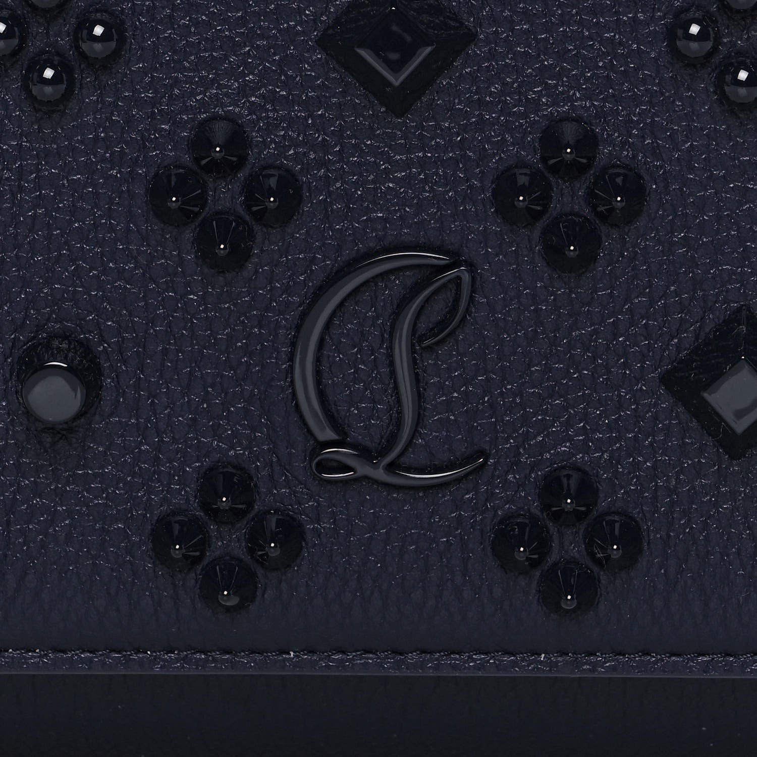 Christian Louboutin Calfskin Spikes Loubinthesky Paloma Clutch Navy 9 of 9