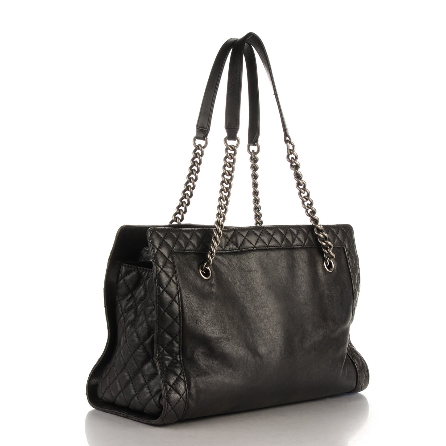 Calfskin Boy Reverso Shopping Tote Black