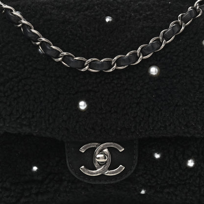 Chanel Shearling Lambskin Pearl Flap Black 7 of 13