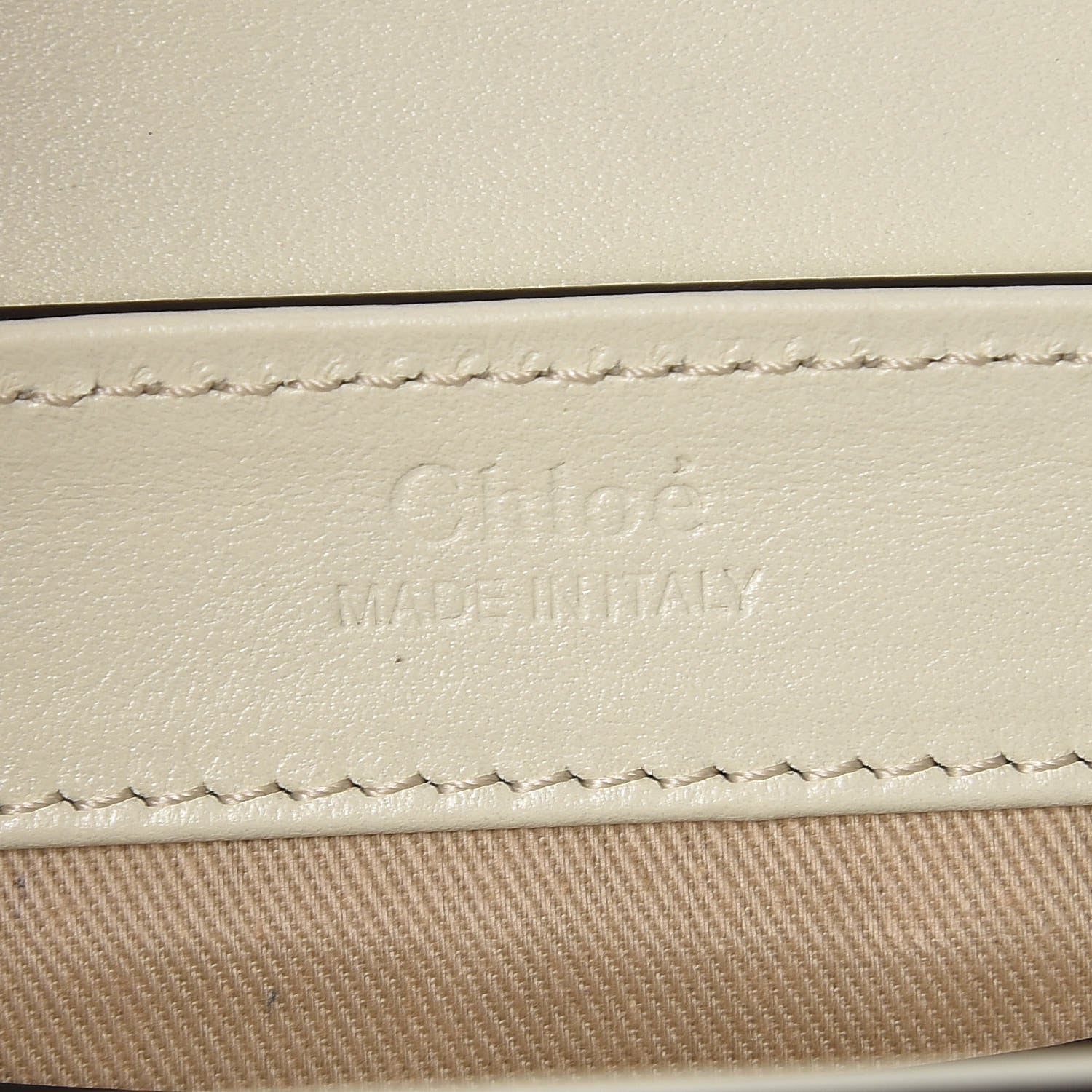 Chloe Calfskin Crocodile Embossed Mini C Bag White Beige 8 of 9