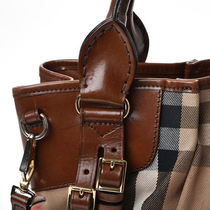 Burberry House Check Bridle Calfskin Small Whipstitch Tote Dark Tan 11 of 18