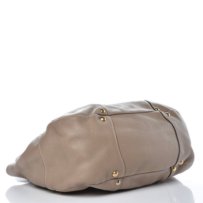 Prada Vitello Daino Pushlock Tote Visone 4 of 13