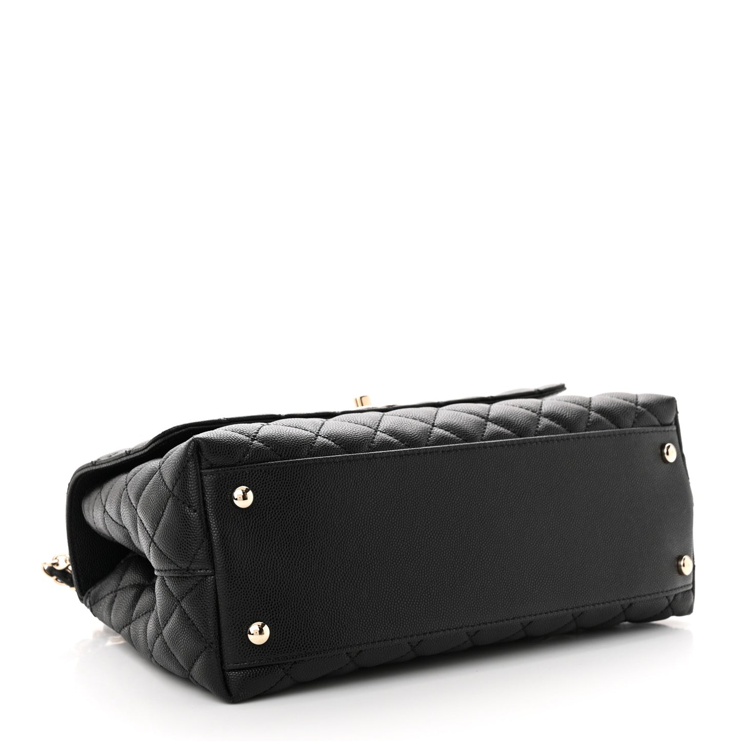 Caviar Quilted Small Coco Handle Flap Black