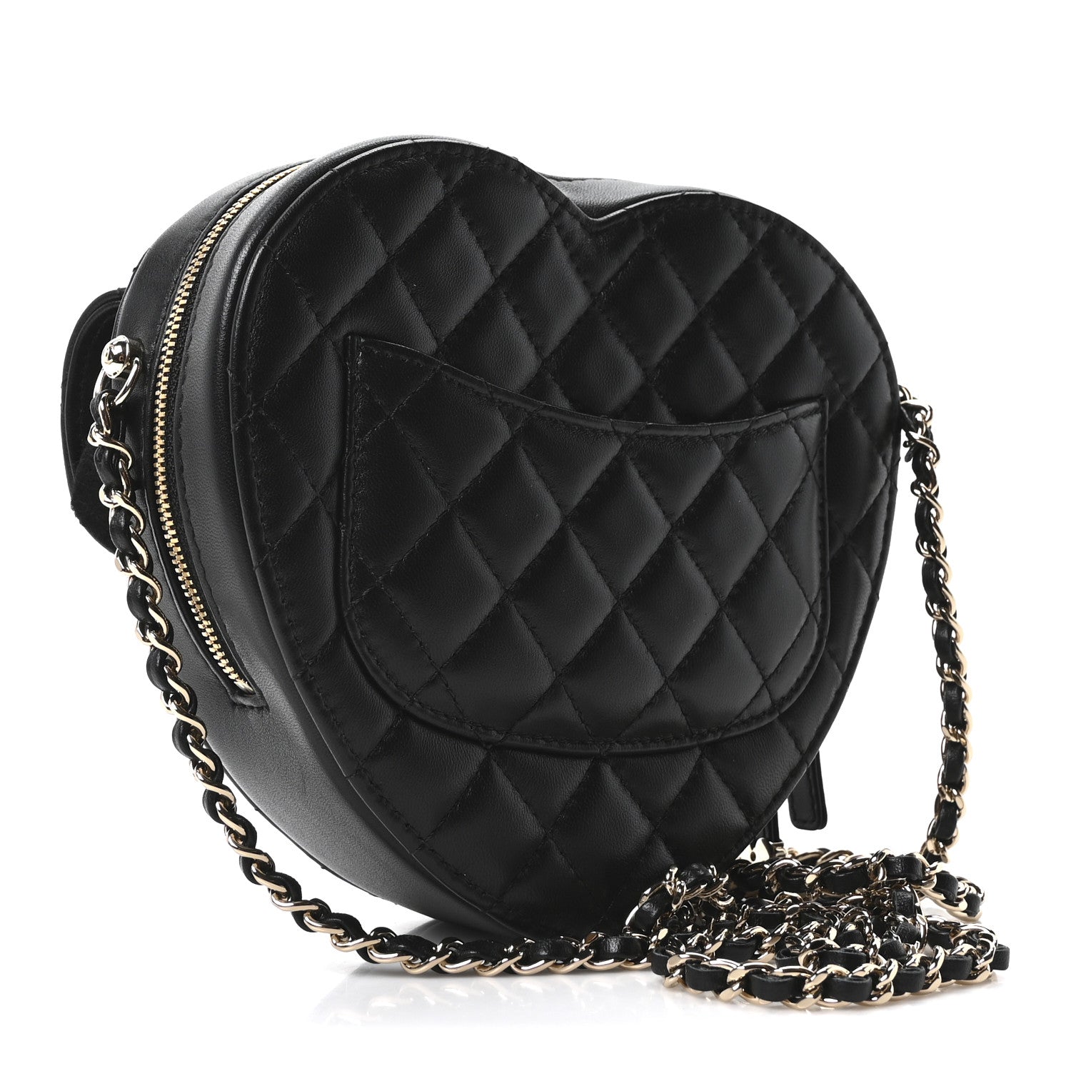 Chanel Lambskin Quilted CC In Love Heart Bag Black 3 of 11