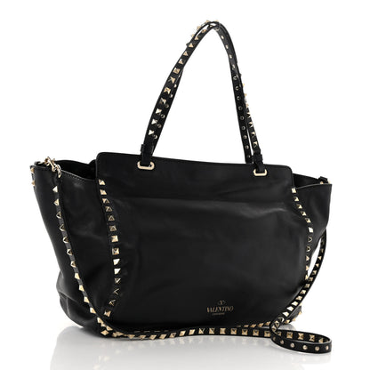 Valentino Garavani Vitello Medium Rockstud Tote Black 3 of 18