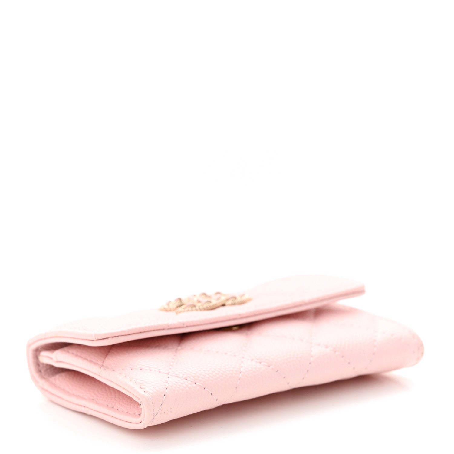 Chanel Caviar Quilted Crystal CC Flap Card Holder Pink 4 of 11