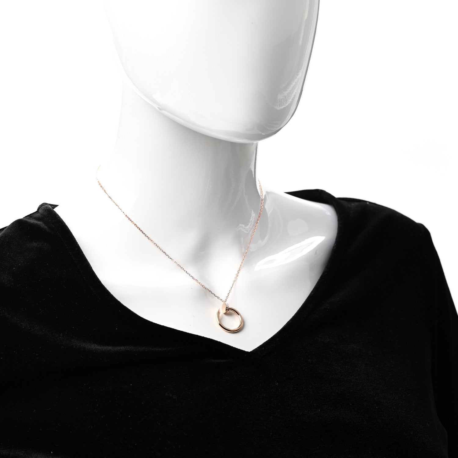Cartier 18K Pink Gold Diamond Juste Un Clou Pendant Necklace 2 of 6