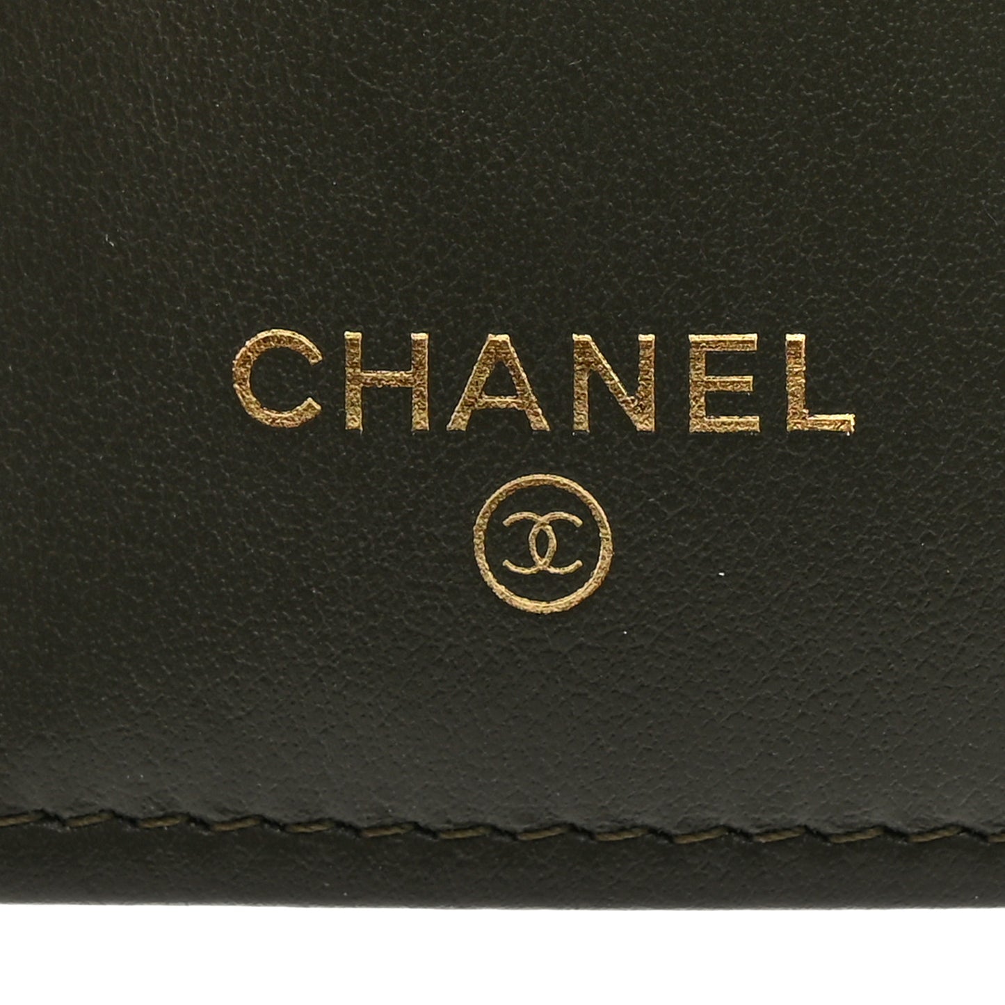 Caviar Quilted Multi Chain CC Medium Tri-Fold Flap Wallet Khaki