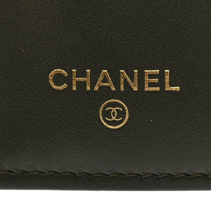 Chanel Caviar Quilted Multi Chain CC Medium Tri-Fold Flap Wallet Khaki 6 of 8