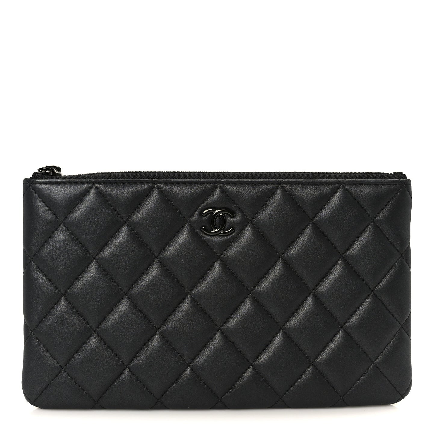 Pearly Lambskin Quilted Cosmetic Case So Black