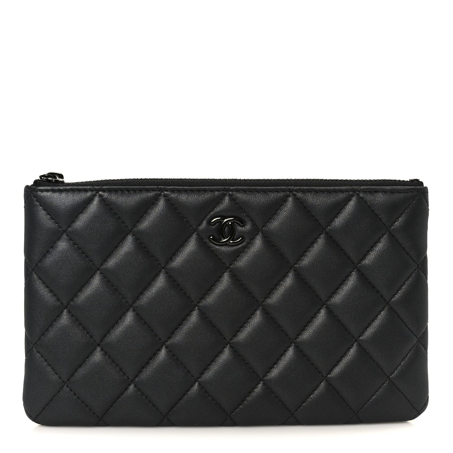 Chanel Pearly Lambskin Quilted Cosmetic Case So Black 1 of 9