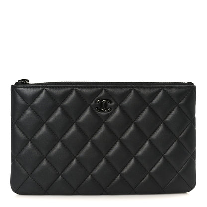 Chanel Pearly Lambskin Quilted Cosmetic Case So Black 1 of 9
