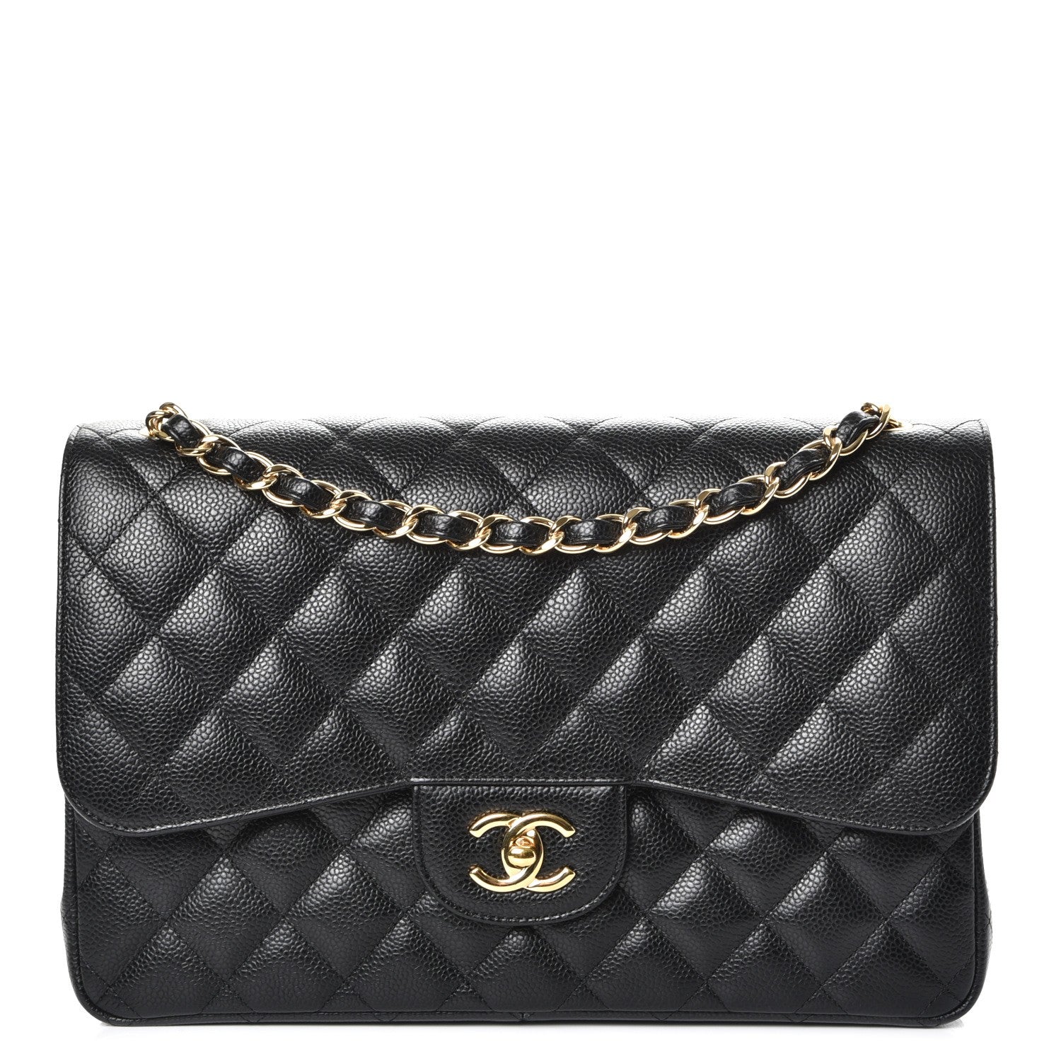 Chanel Caviar Quilted Jumbo Double Flap Black 1 of 12