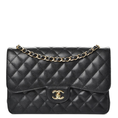 Chanel Caviar Quilted Jumbo Double Flap Black 1 of 12