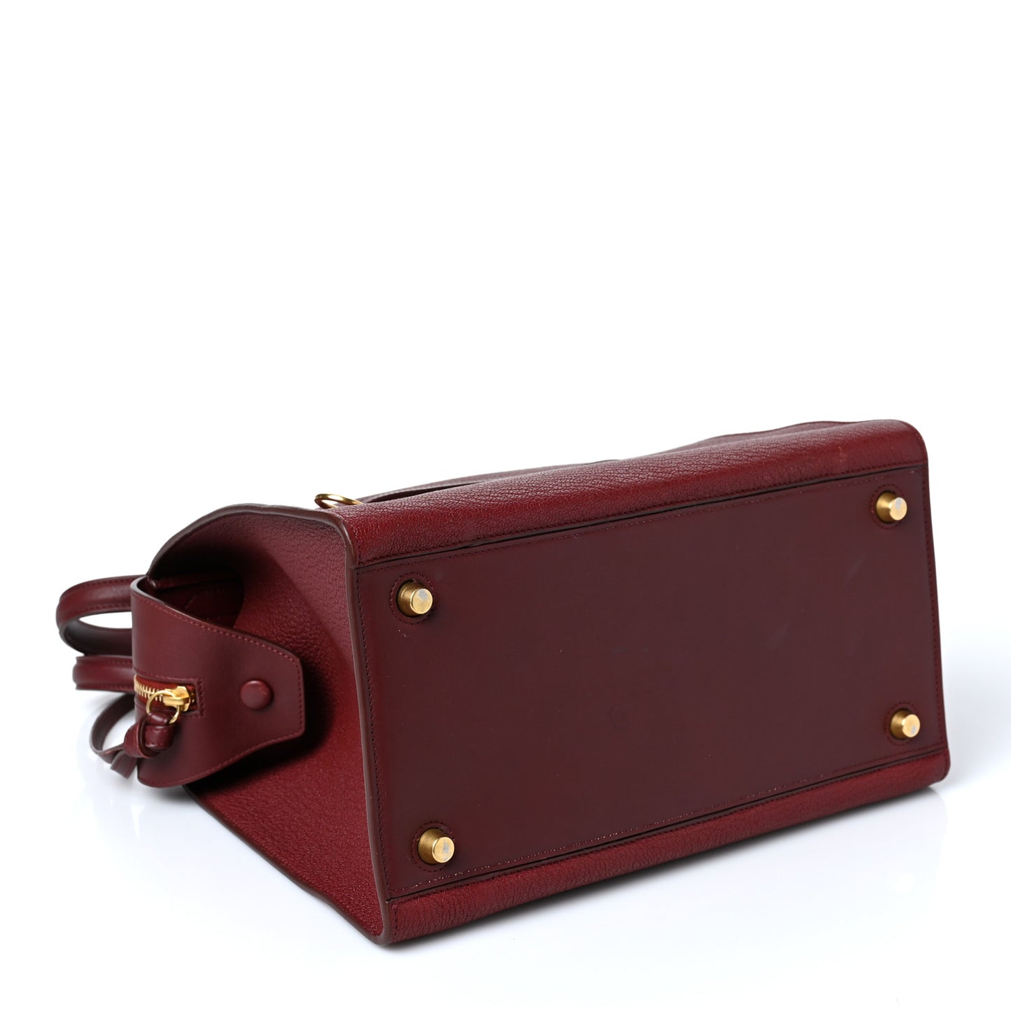 Bullhide Calfskin Small Ring Bag Dark Ruby