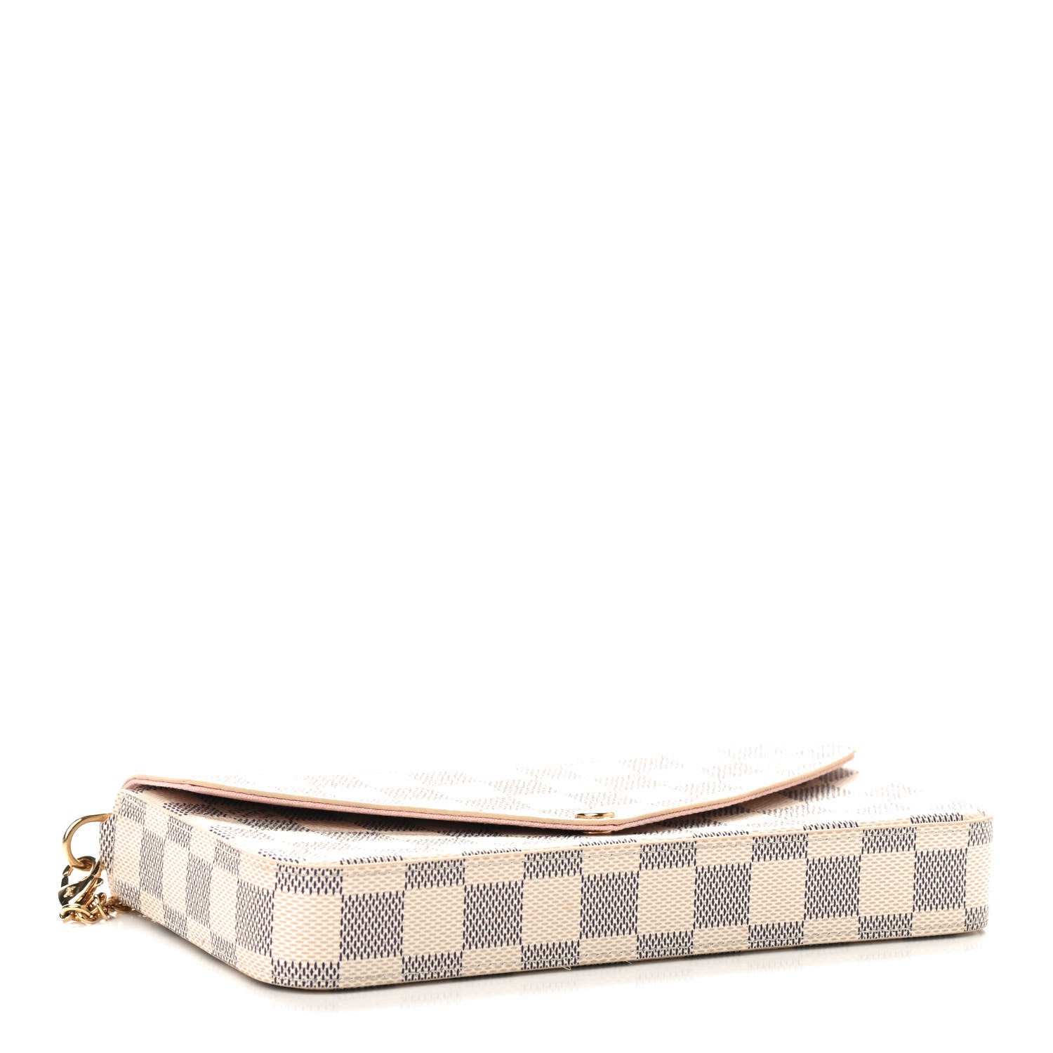 Louis Vuitton Damier Azur Pochette Felicie Chain Wallet Rose Ballerine 5 of 10