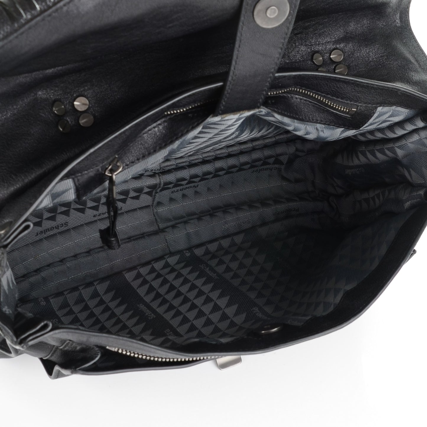 Lambskin Fringe Medium PS1 Satchel Black