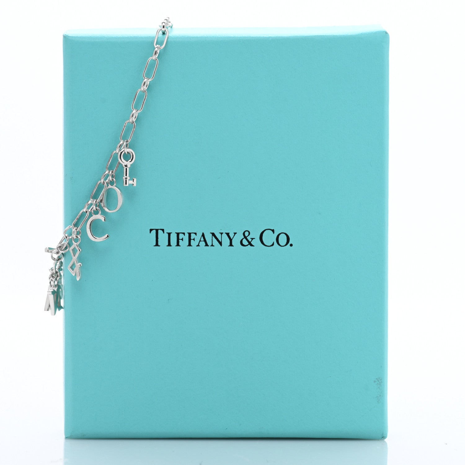 Tiffany Sterling Silver Enamel Love Notes Logo Charm Bracelet Blue 4 of 4