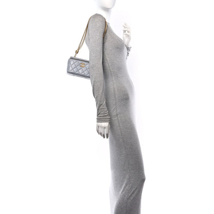 Chanel Lambskin Quilted Small Pillow Crush Vanity Case With Chain  Grey 2 of 11