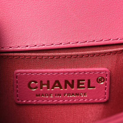 Chanel Lambskin Quilted Small Top Handle Boy Flap Pink 6 of 10