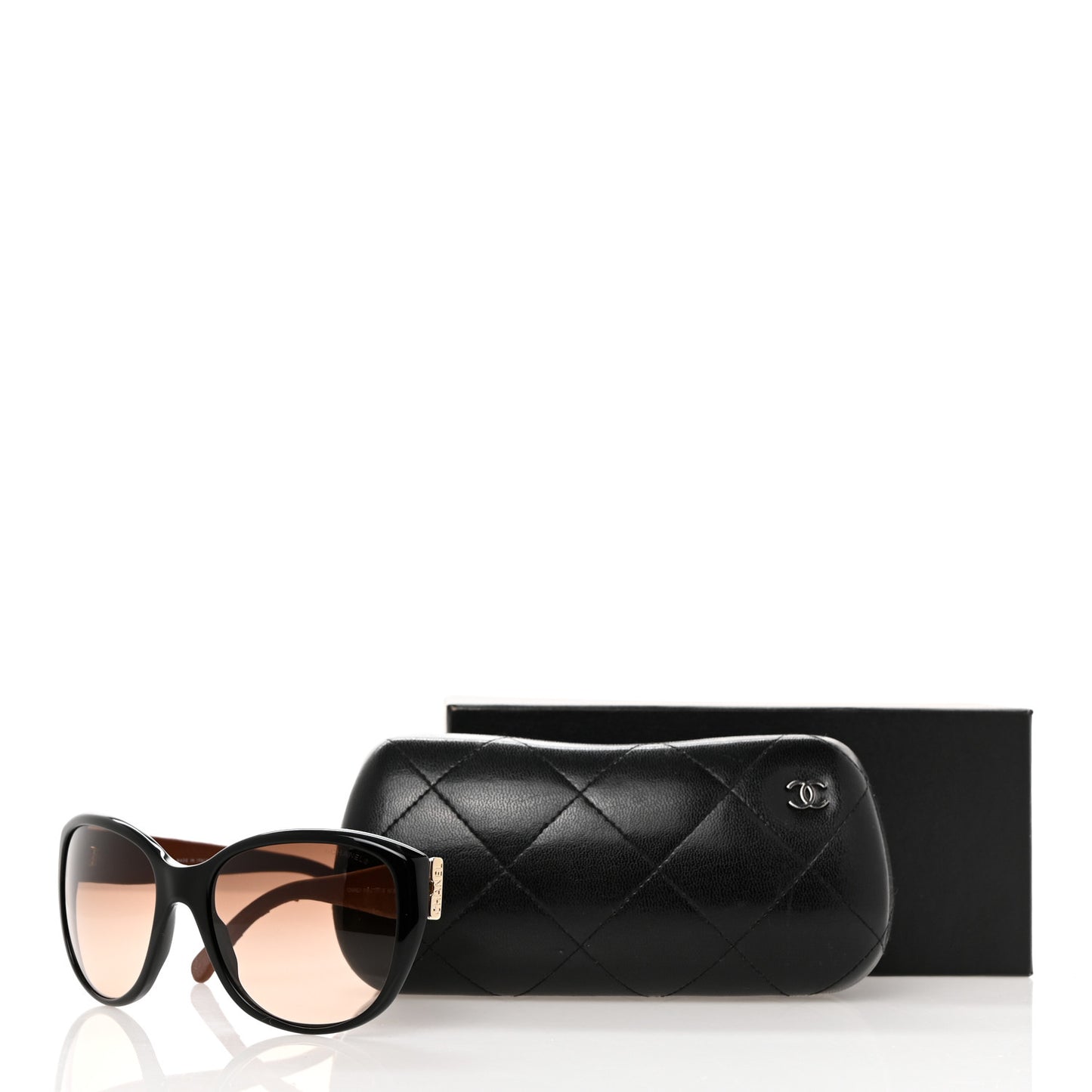 Lambskin Quilted CC Sunglasses 5199 Q Brown