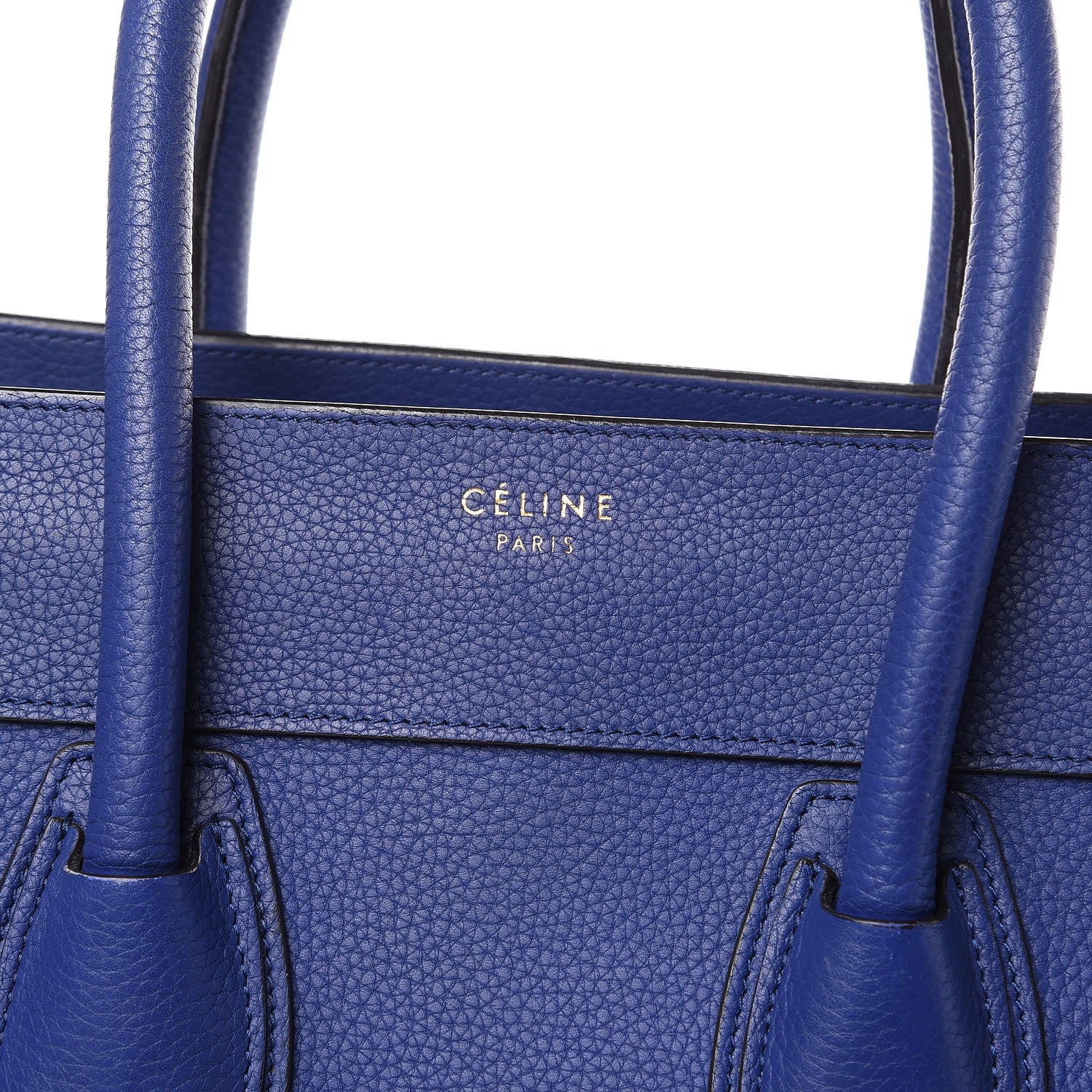 Celine Drummed Calfskin Mini Luggage Indigo 8 of 21