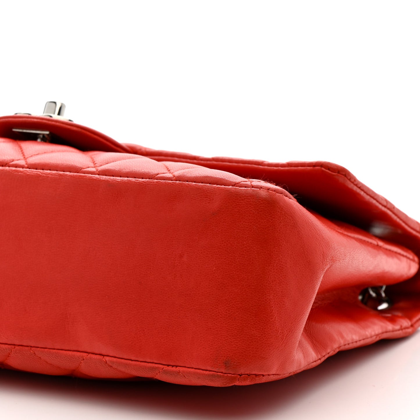 Lambskin Quilted Medium Single Flap Red