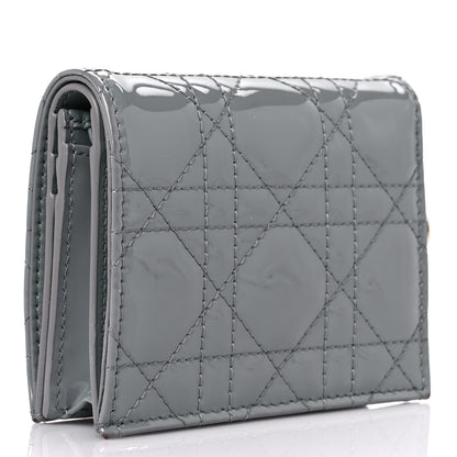 Christian Dior Patent Cannage Mini Lady Dior Wallet Grey 3 of 12