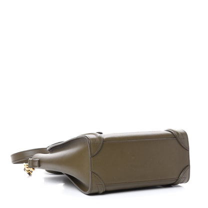 Celine Smooth Calfskin Nano Luggage Khaki 4 of 10
