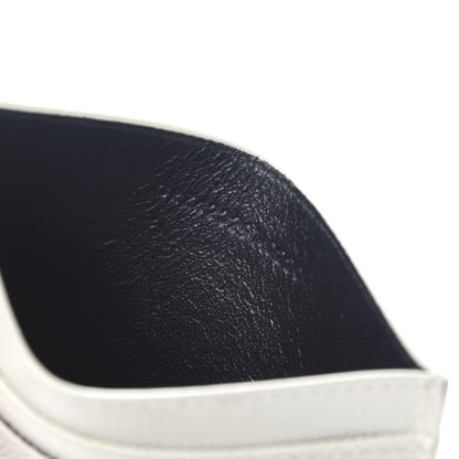 Saint Laurent Grain De Poudre Matelasse Chevron Monogram Credit Card Case Blanc Vintage 6 of 7