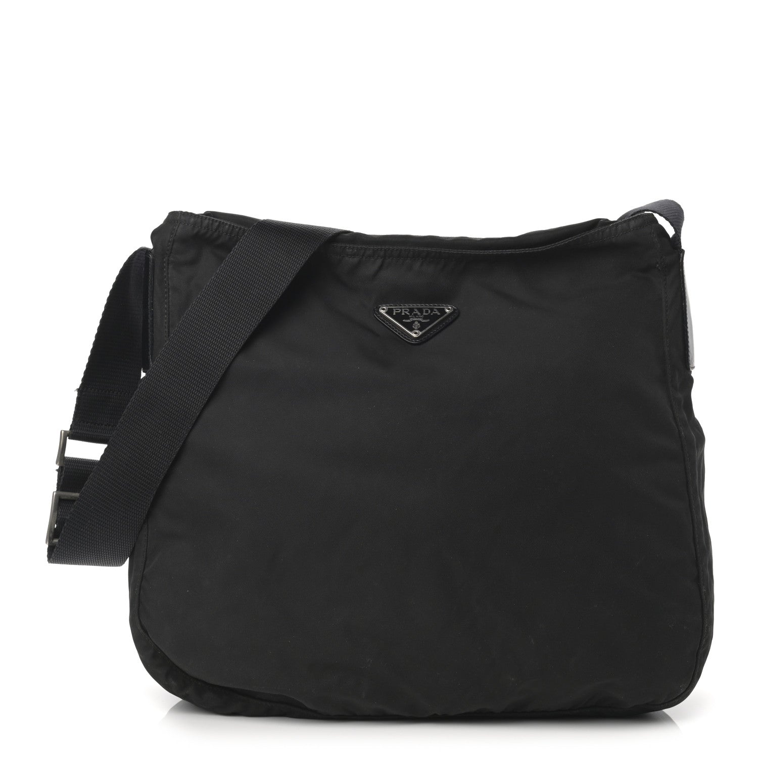 Prada Nylon Flat Messenger Bag Black 1 of 13