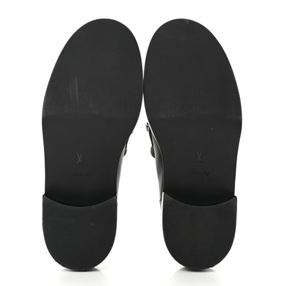 Louis Vuitton Calfskin Oversized Chain Academy Loafers 39.5 Black 5 of 8