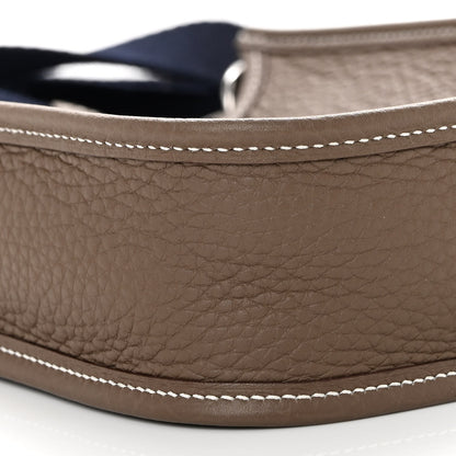 Hermes Taurillon Clemence Amazone Evelyne TPM Etoupe Bleu Indigo 9 of 10