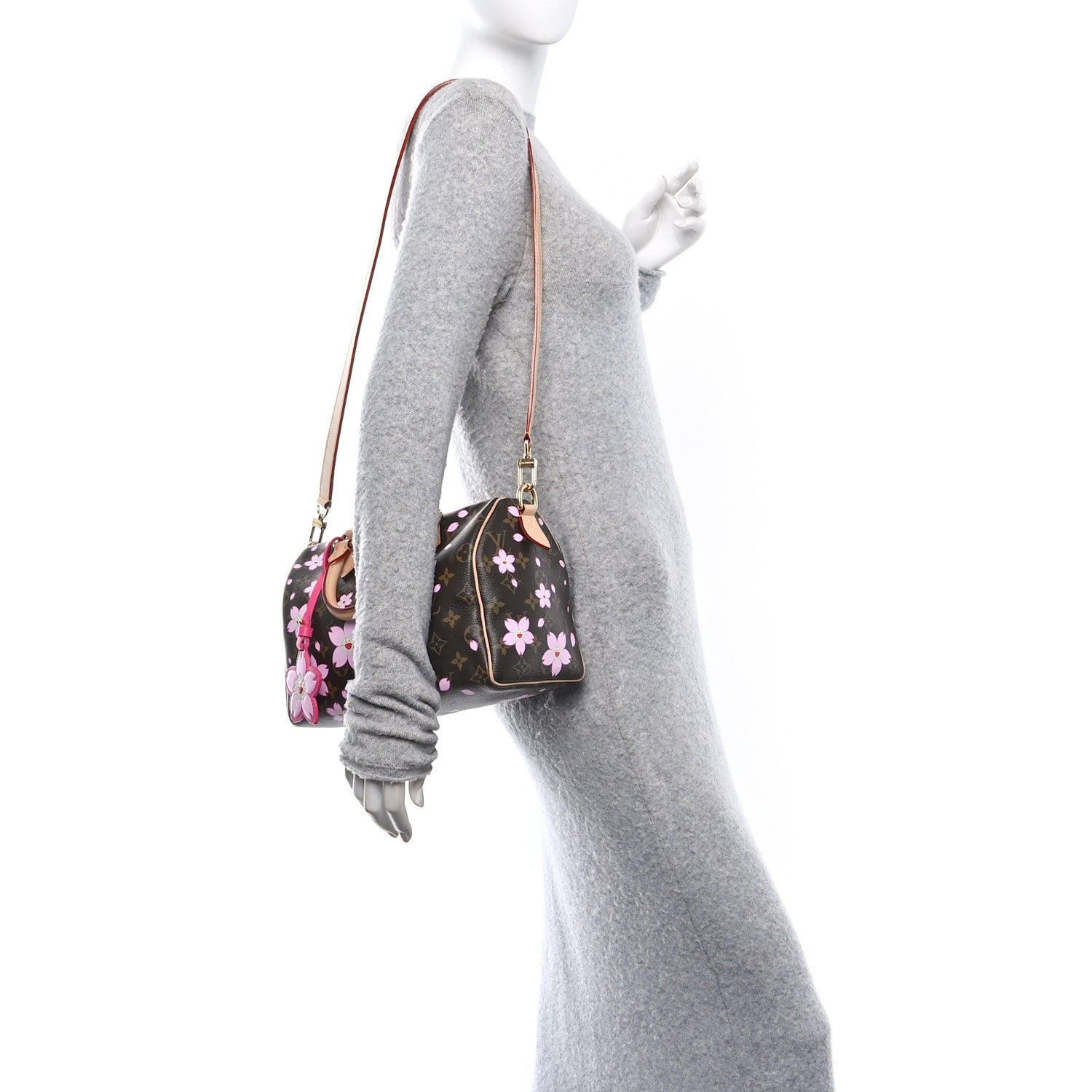 Louis Vuitton LV X TM Monogram Cherry Blossom Speedy Bandouliere 25 Sakura Brown 2 of 12