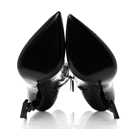 Saint Laurent Alligator Embossed Patent Calfskin Opyum 110 Ankle Boots 38 Black 5 of 9