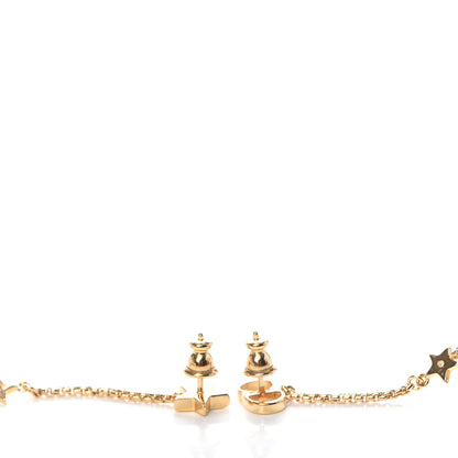 Christian Dior Crystal Star Dice Dangle Earrings Gold 3 of 3