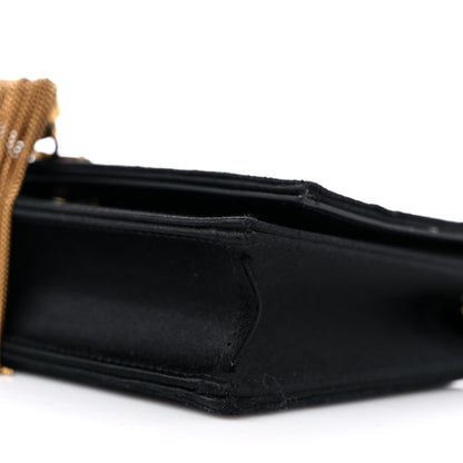 Saint Laurent Satin Woven Monogram Kate Tassel Chain Wallet Black 8 of 11