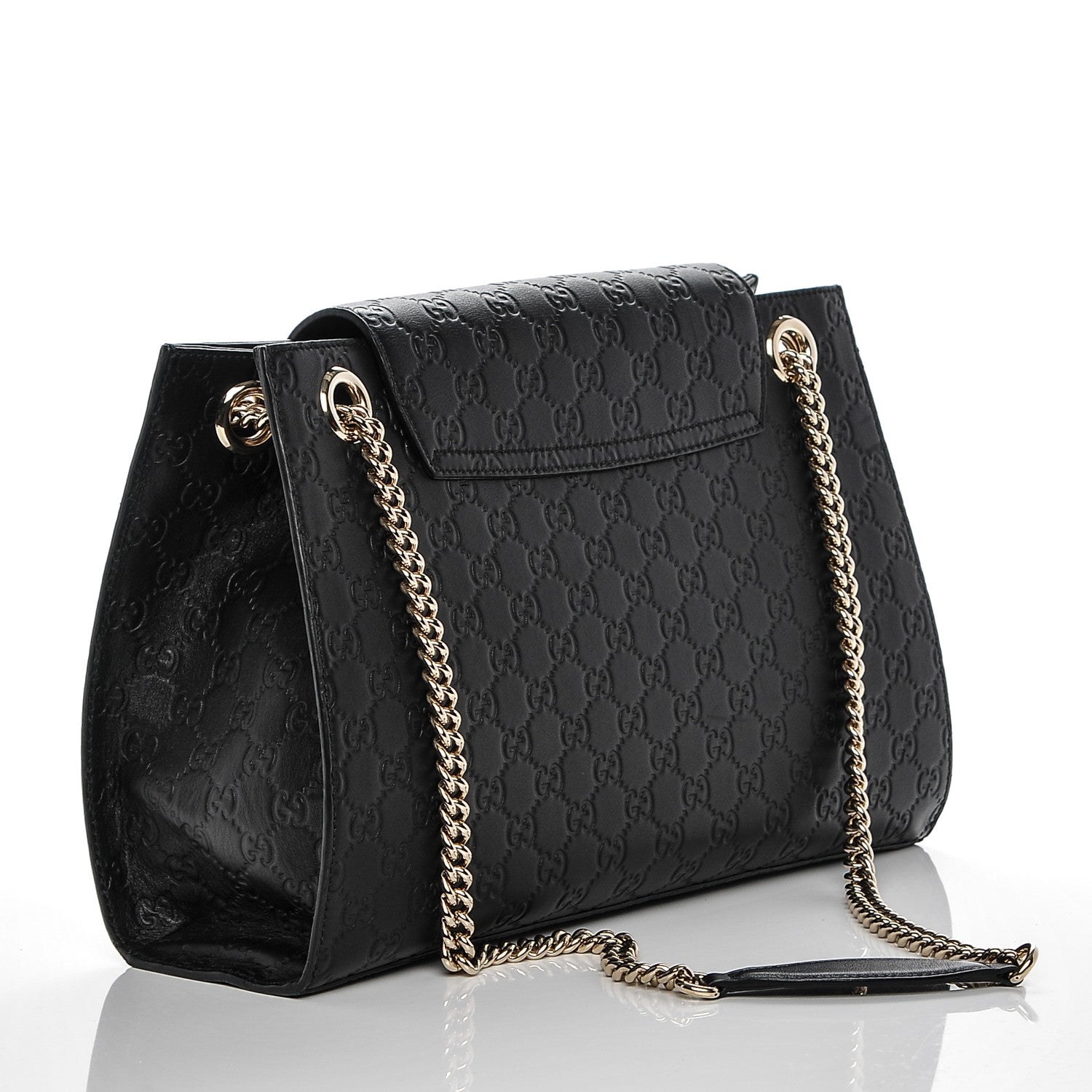 Gucci Guccissima Large Emily Chain Shoulder Bag Black 3 of 6