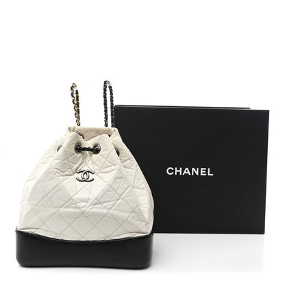 Chanel Aged Calfskin Quilted Small Gabrielle Backpack Black White 11 of 11
