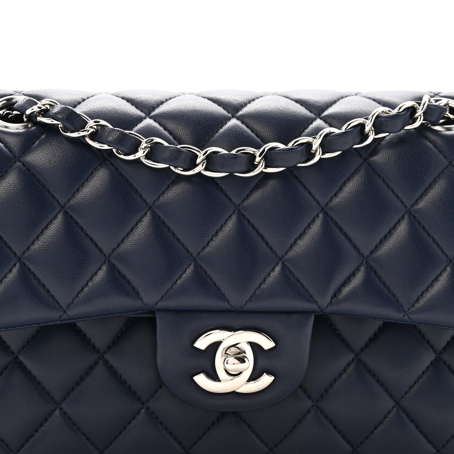 Chanel Lambskin Quilted Small Double Flap Blue 8 of 13
