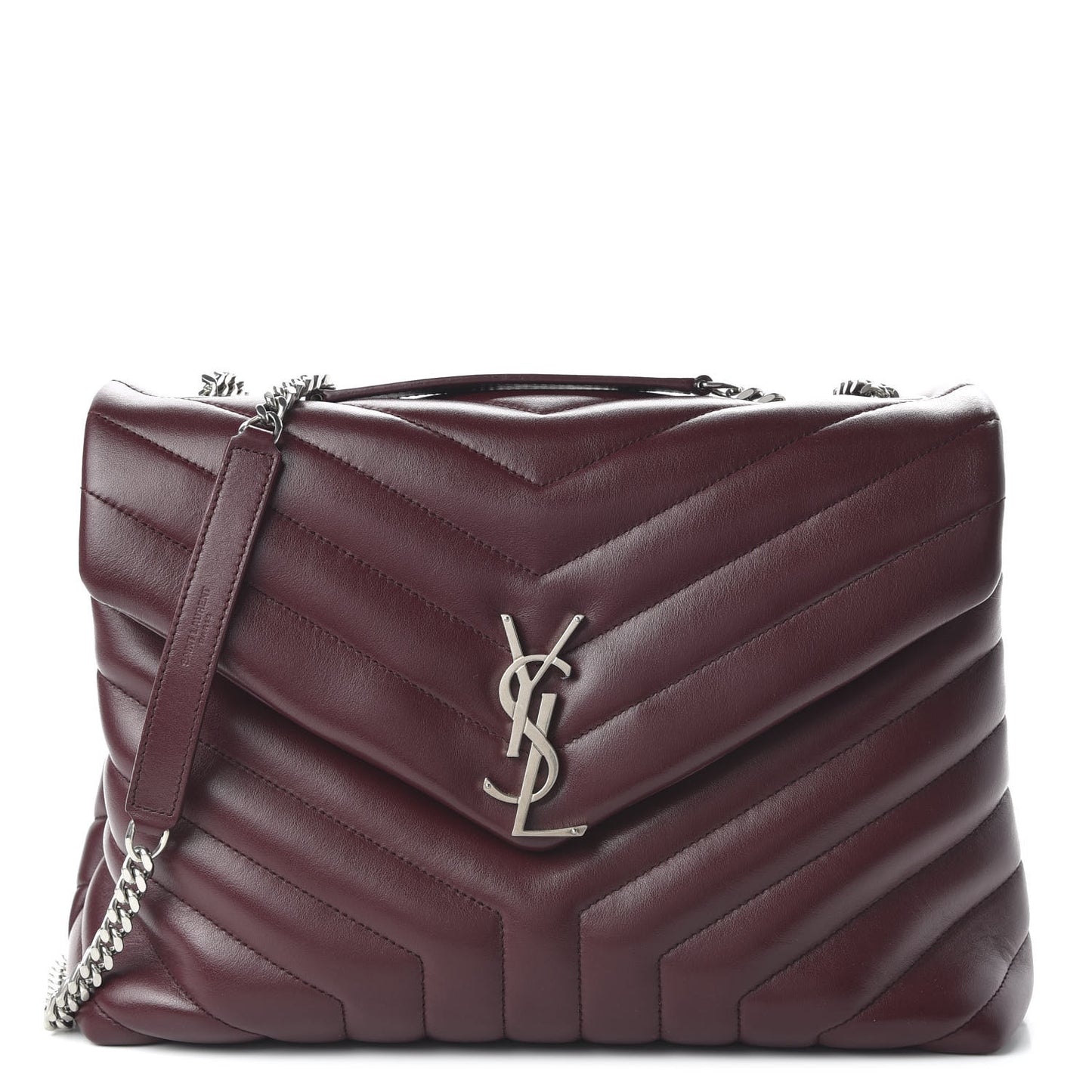 Calfskin Y Quilted Monogram Medium Loulou Chain Satchel Bordeaux