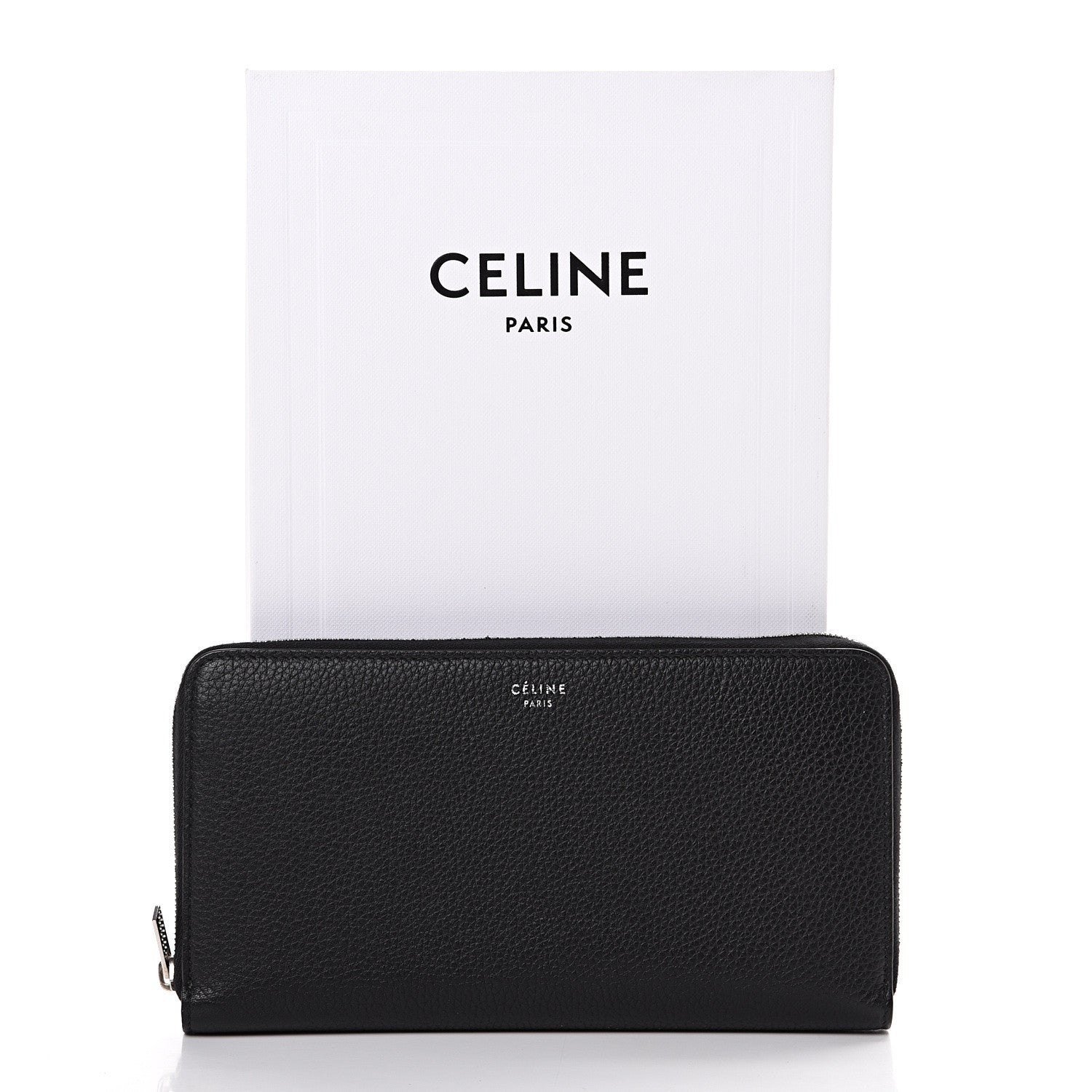 Celine Calfskin Large Zip Around Multifunction Wallet Black Citron 7 of 7