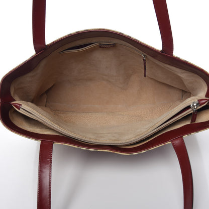 Burberry Haymarket Check Tote Red 6 of 10