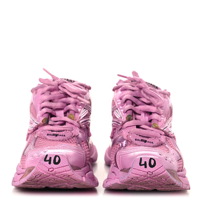 Balenciaga Mesh Rubber Distressed Womens Runner Sneakers 40 Pink 3 of 8