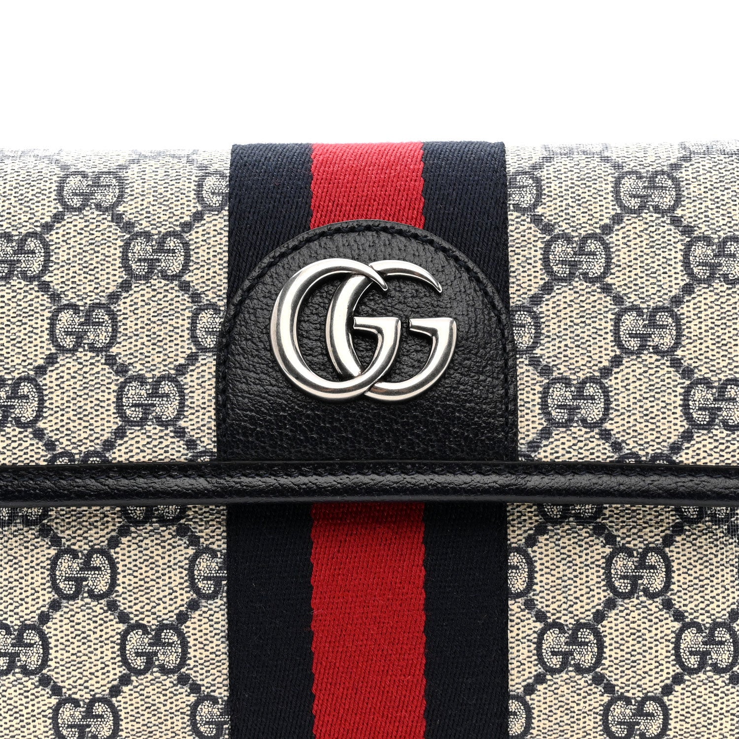 Gucci GG Supreme Monogram Web Small Ophidia Belt Bag 80 32 Beige Navy 8 of 10
