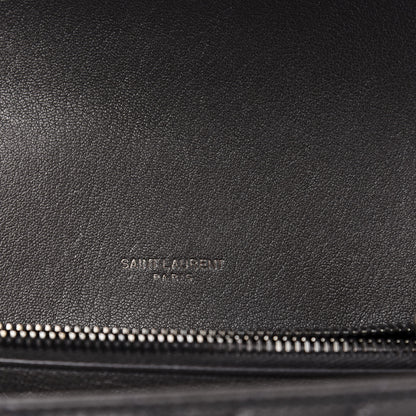Saint Laurent Sheepskin Matelasse Chevron Monogram Medium College Bag Asphalt 7 of 10