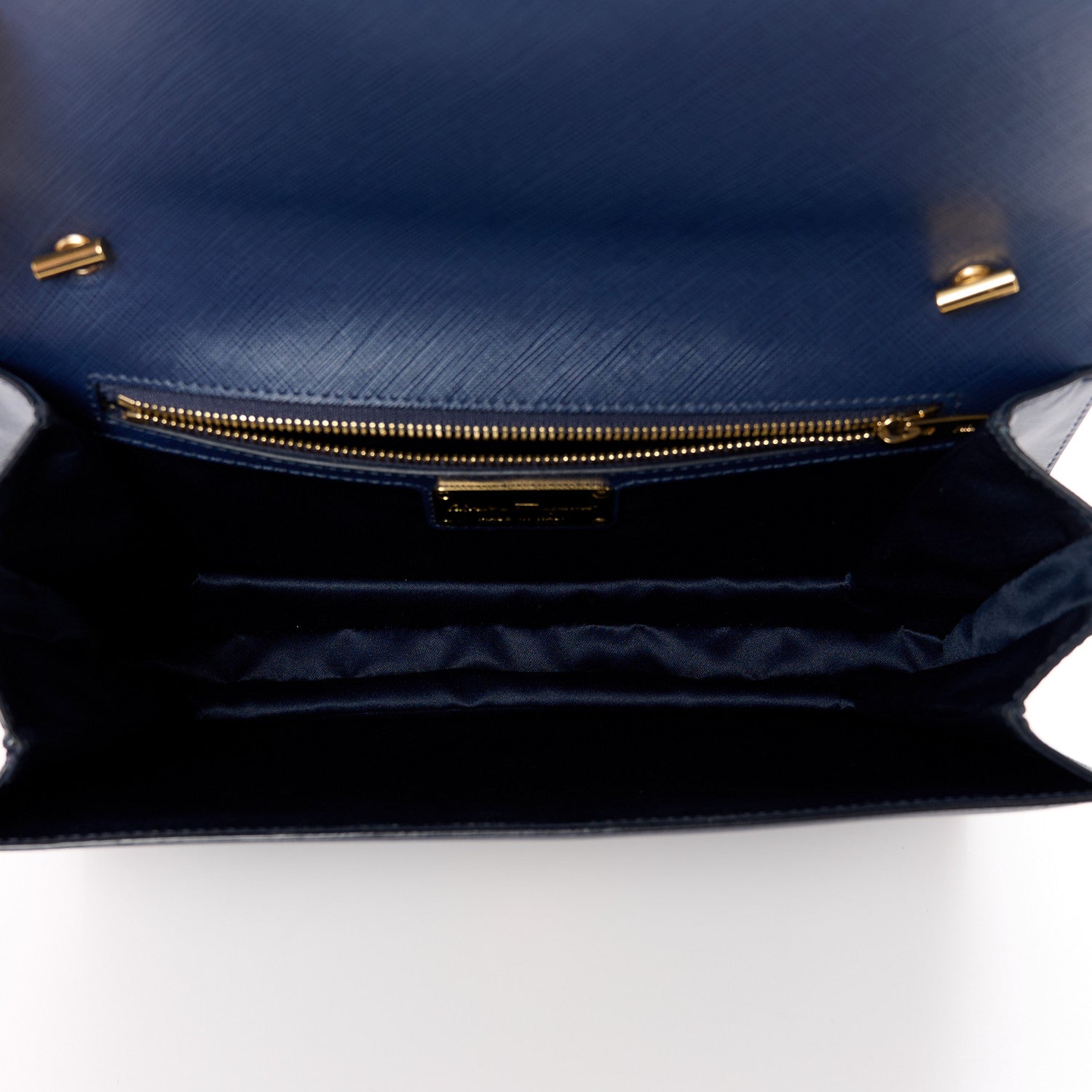 Salvatore Ferragamo Printed Calfskin Vara Bow Chain Flap Crossbody Navy 5 of 12