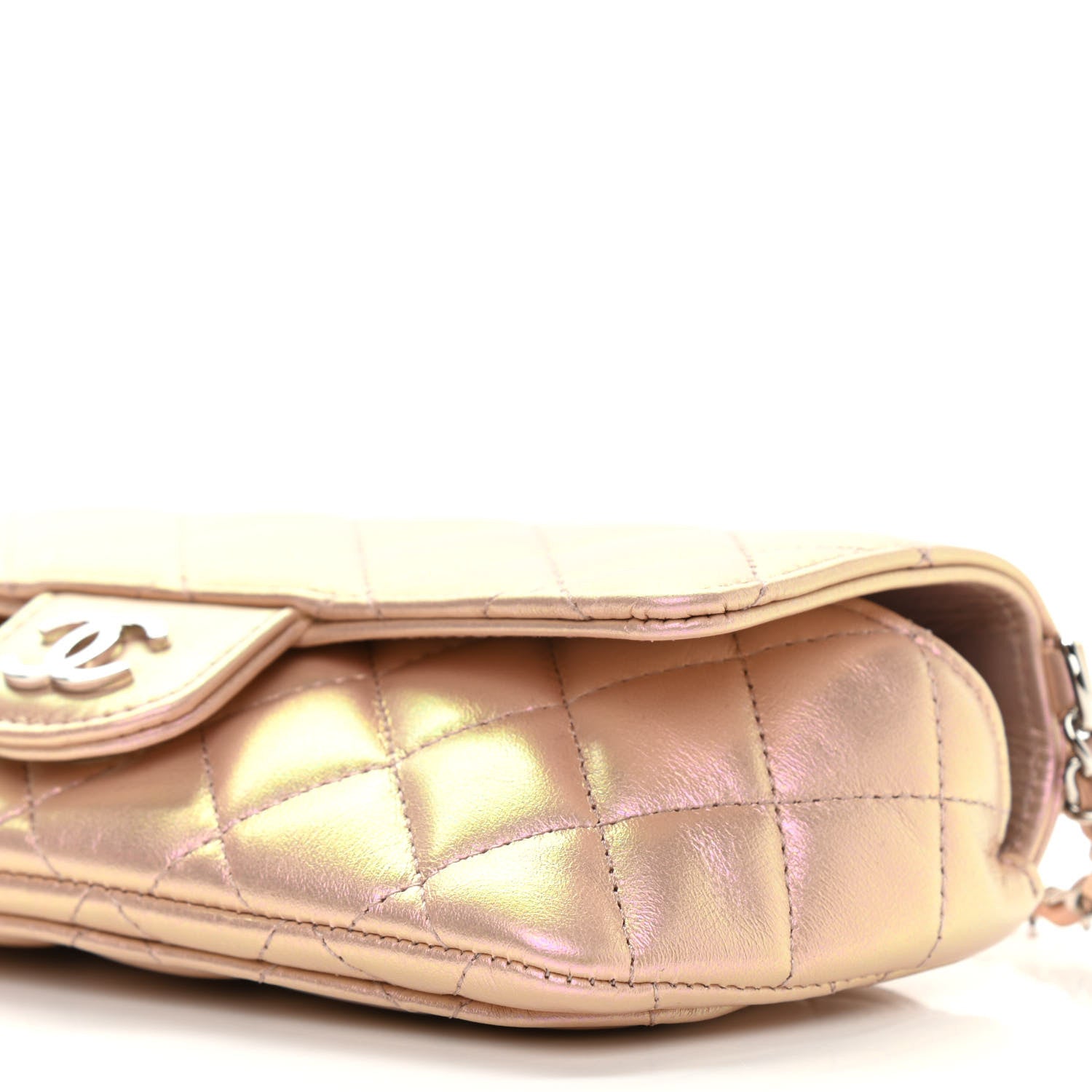 Chanel Iridescent Calfskin Quilted Glasses Case With Chain Pink 6 of 11