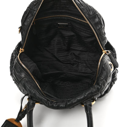 Prada Nappa Gaufre Buckle Bowler Black 4 of 20